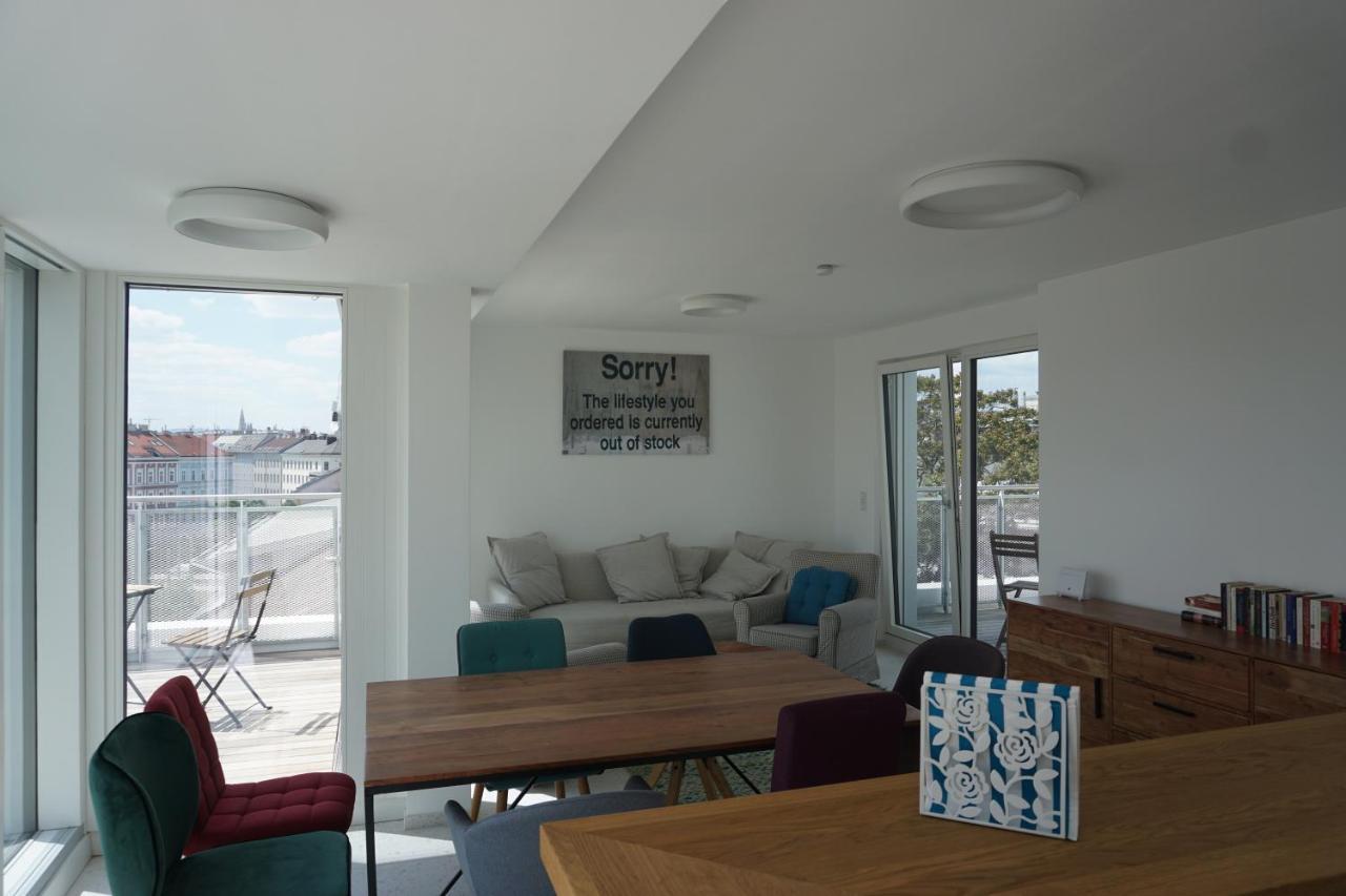 Apartamento Augartenblick Penthauscombo 15/16 - Blick Zum Riesenrad Viena Exterior foto