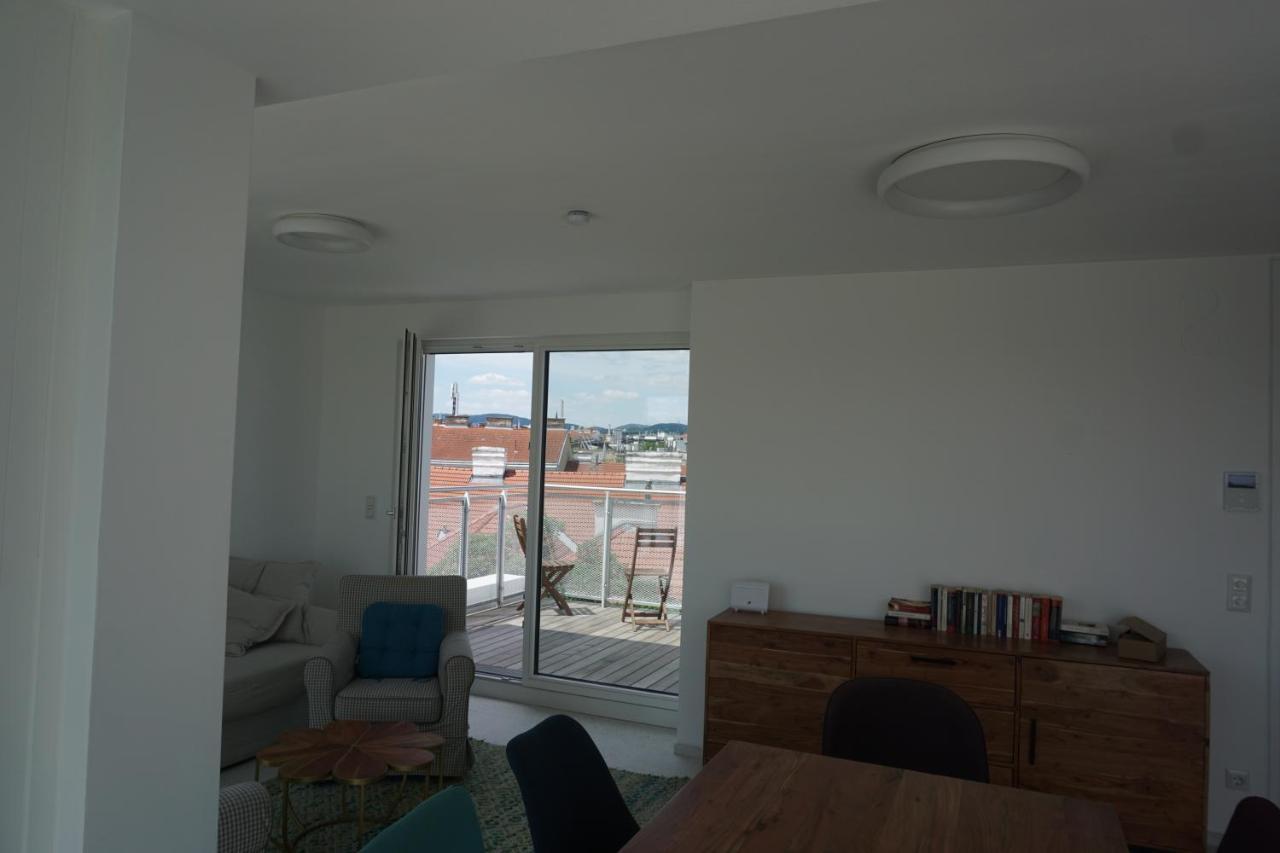 Apartamento Augartenblick Penthauscombo 15/16 - Blick Zum Riesenrad Viena Exterior foto